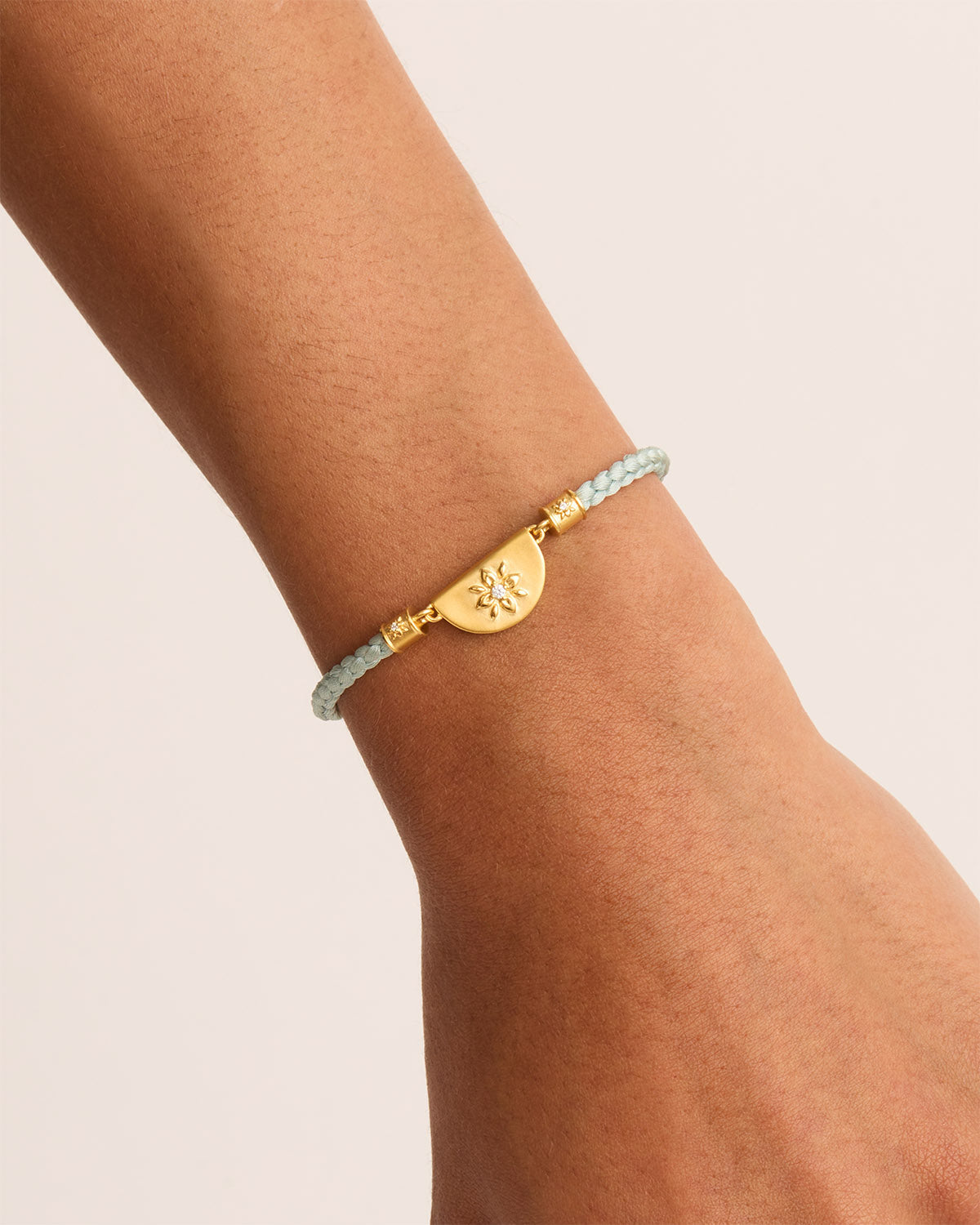 18k Gold Vermeil Lotus Blue Cord Bracelet