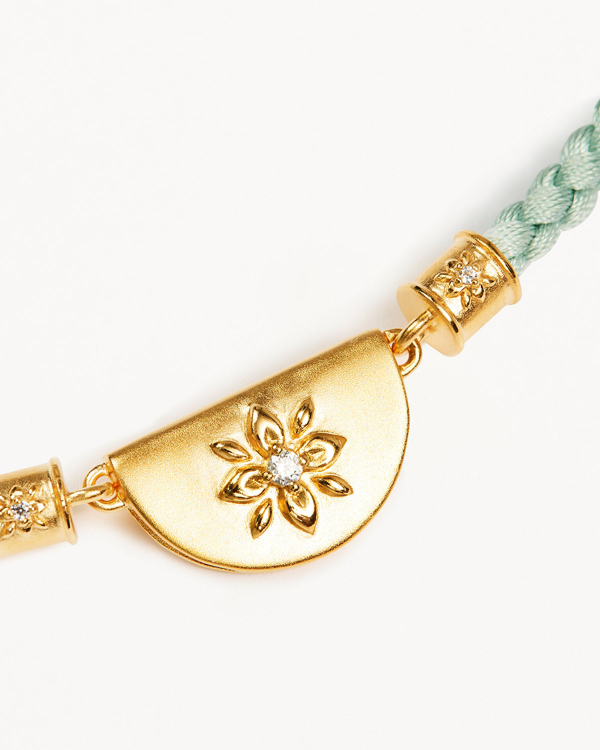 18k Gold Vermeil Lotus Blue Cord Bracelet